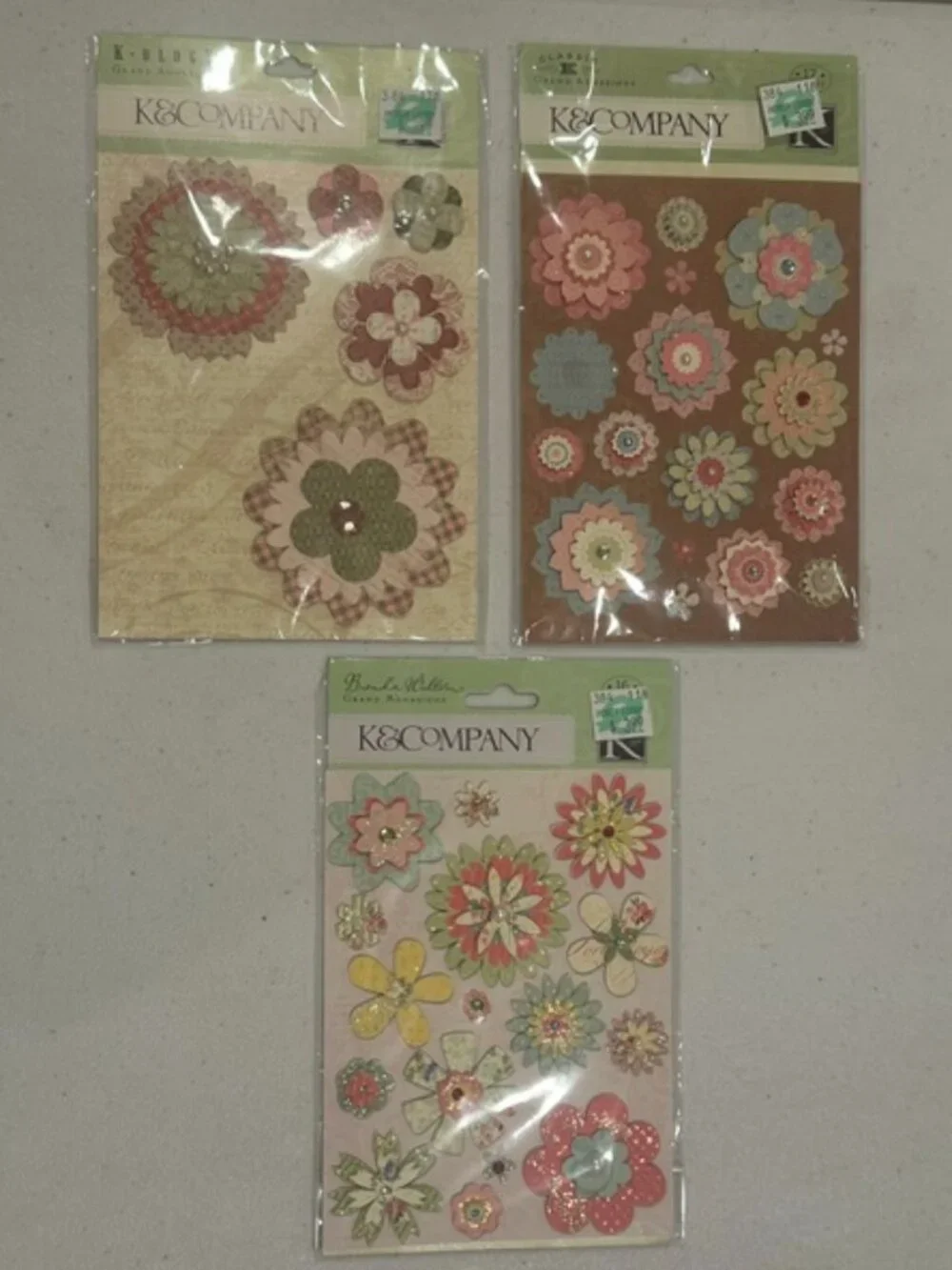 K & Company Dimensional Floral Stickers